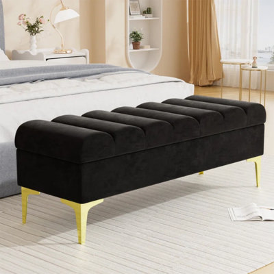Repose-pieds avec rangement Black Steel
