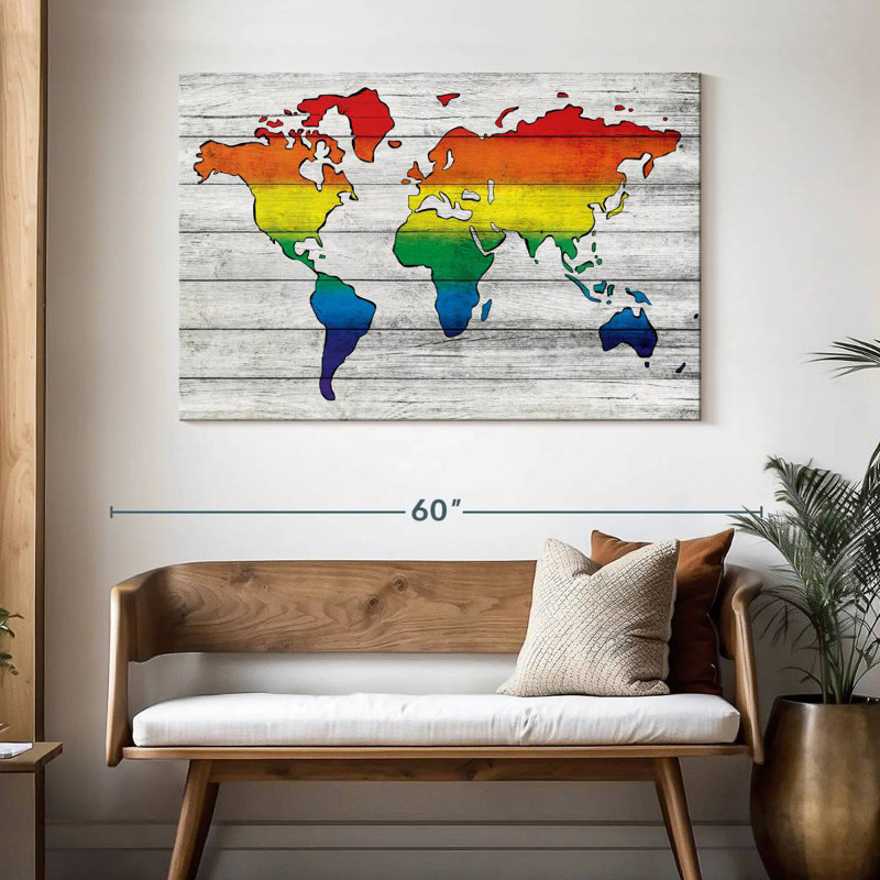 Carte du monde Aliaz Pride, H 32 po x l 48 po