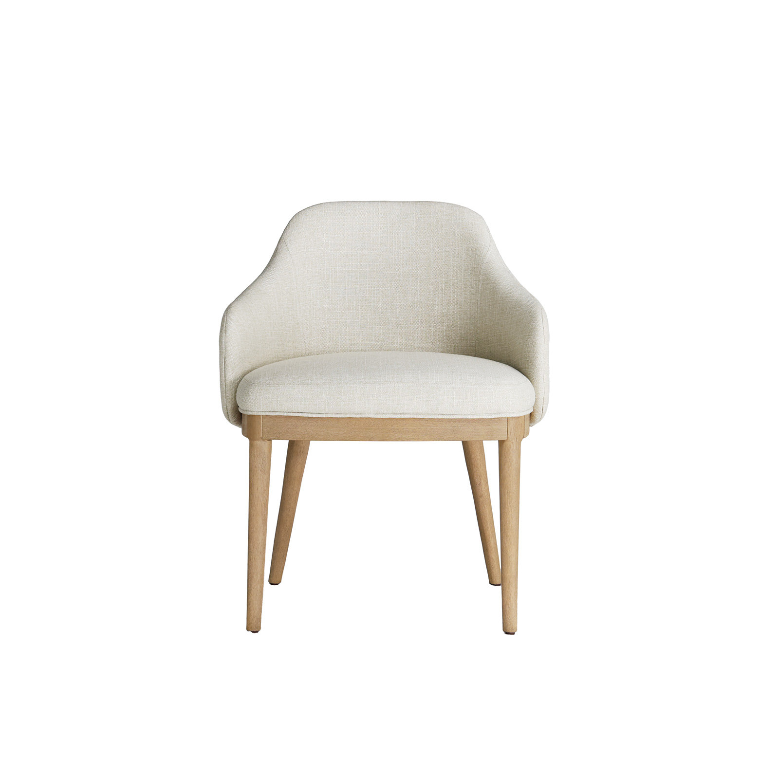 Alden Upholstered Dining Chair, Natural Wood