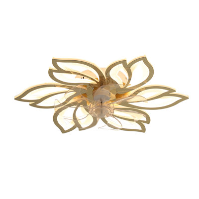 25.5In Ceiling Fan Titanium Gold With Light, Remote Control 3-Colour Temperature, 6-Speed Fanlight