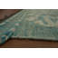 Grand tapis marocain vert et bleu 12 x 16 avec des motifs texturés complexes