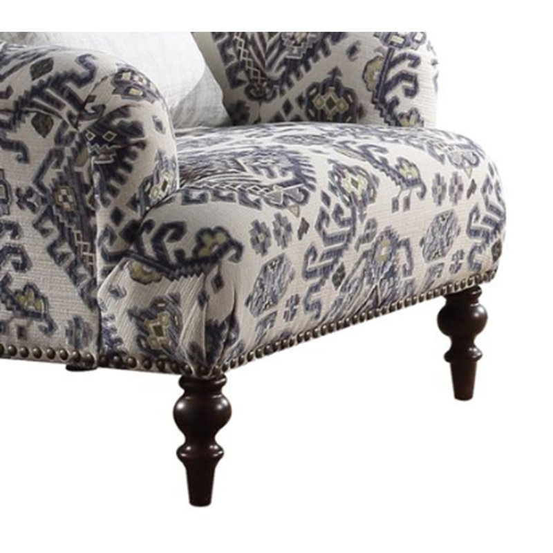 Chaise en tissu à motif Saira avec coussin