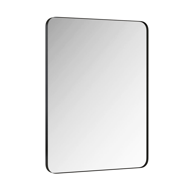 Miroir de chambre rectangulaire en métal noir 24 x 36 pouces - Meuble-lavabo élégant pour salle de bain et salon