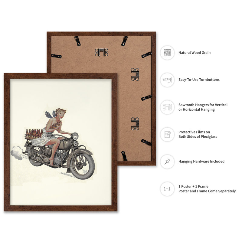 Fée à moto, Affiche, Encadrement brun, 11"H x 14"W