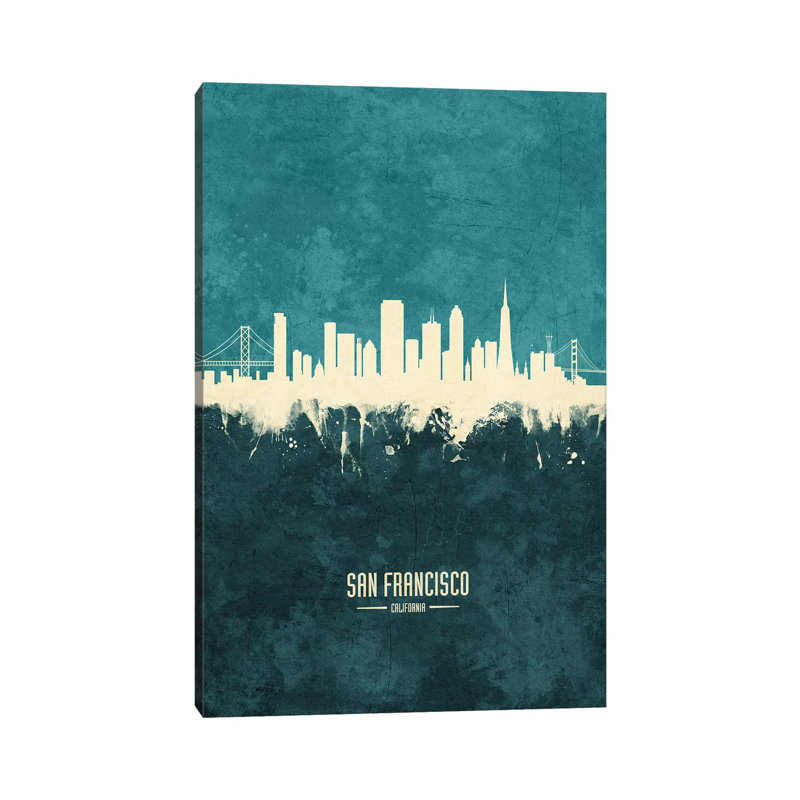 San Francisco California Skyline by Michael Tompsett - 1 Piece Wrapped Canvas Wall Art, 66.04 cm H x 45.72 cm W x 1.91 cm D