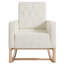 Chaise berçante confortable beige et crème avec siège rectangulaire moderne revêtue de tissu d'ameublement