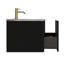 Meuble-lavabo de salle de bain 24 po - Chêne noir rayé, lavabo en céramique blanche, texture pratique en chêne, élégance-130597381