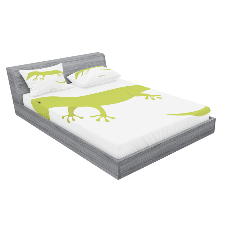Reptile Microfiber Sheet Set, Queen Sheet Set + Fitted Sheet + 2 Pillowcases