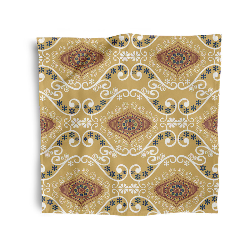 Aulbree Polyester Ikat Square Napkin, Yellow