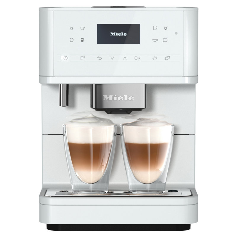 Miele CM 6160 Milk Perfection Automatic Wifi Coffee Maker & Espresso Machine Combo - Grinder, Milk Frother, Lotus White