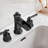 Waterfall 8 In. Widespread Double Handle Stainless Steel Bathroom Faucet-103539560