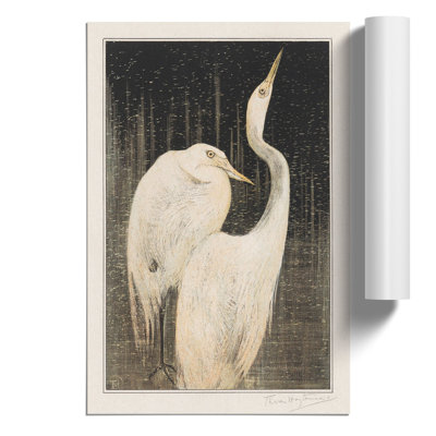 Two Egrets by Theo van Hoytema - Frameless Print