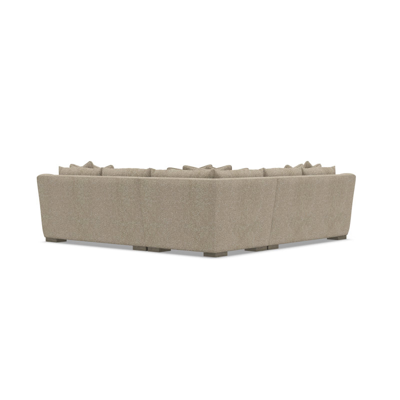 Sectional, Light Brown Polyester, 35" H x  110" W x 110" D, Symmetrical