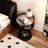Round Modern Nightstand, Open Storage Bedside Table, Suitable for Bedroom Study, Steel Art Material.