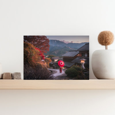 Contemporary Art Abstract Traditional Architecture Landscape Wall Art by Vu Van Quan - Wrapped Canvas Print