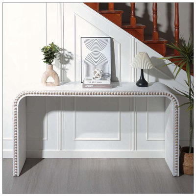 Console, table d'entrée de 59 po, table de style cascade courbée