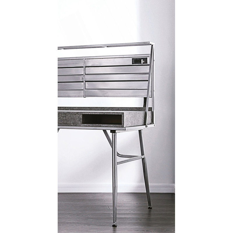 Bureau d'ordinateur moderne avec un tiroir et deux tablettes