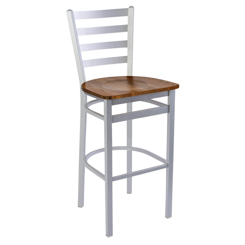 Tabouret de bar Lima, Siège en bois de frêne d'automne / cadre brume a