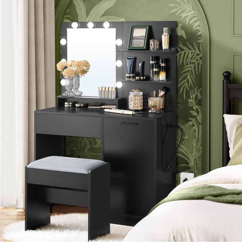 Table de coiffeuse, Noir, noir, noir, noir