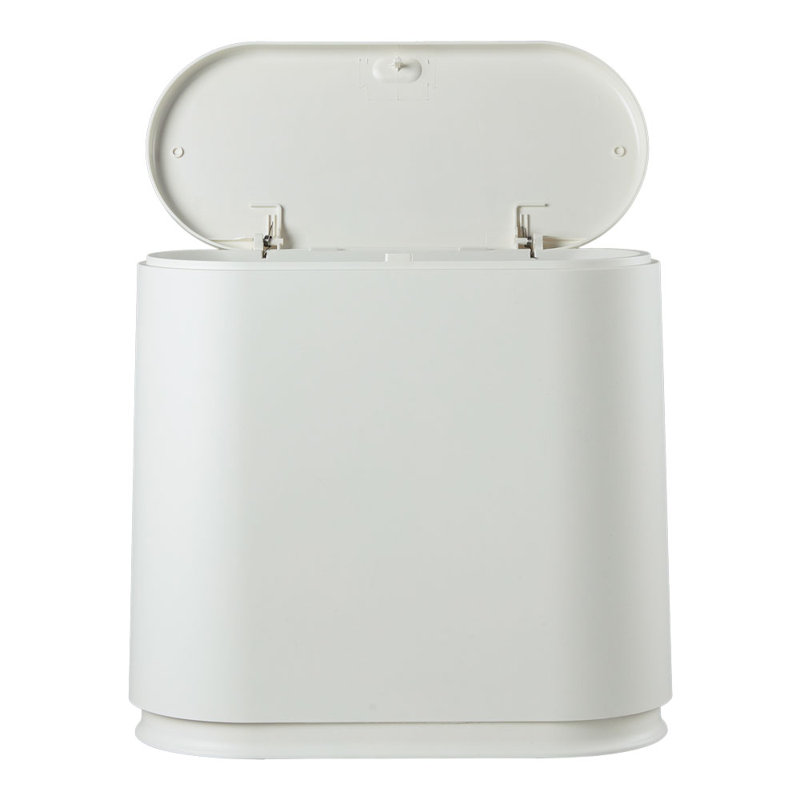 Plastic Touch Top Waste Bin - 10L, White