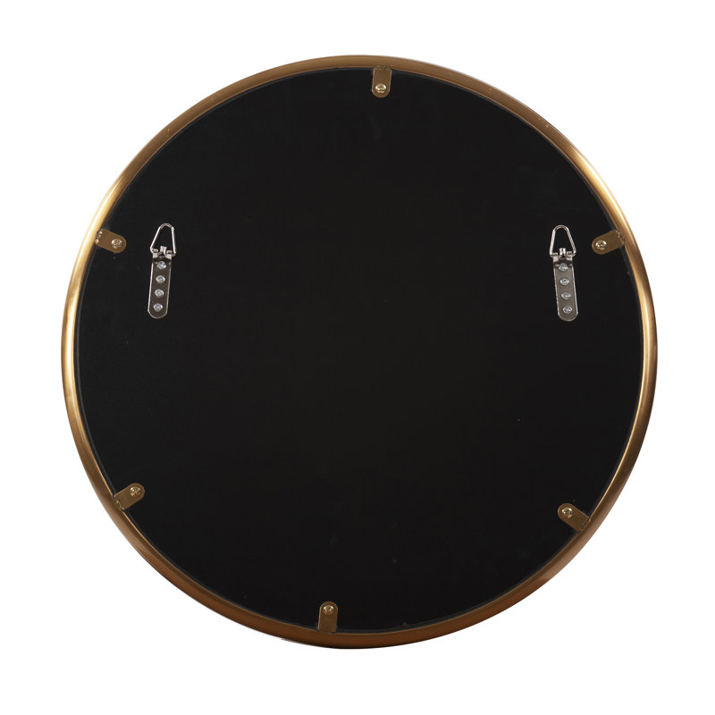 Yorkville Round Stainless Steel Mirror, Brass, 20" x 20"