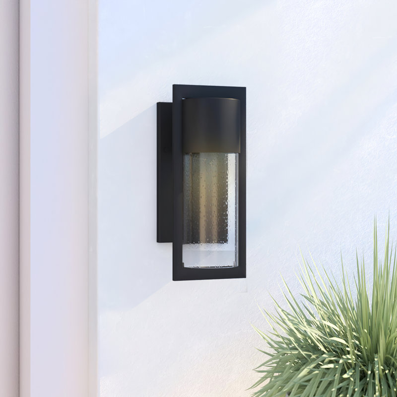 Applique murale d'extérieur en aluminium massif de H 15,5 po x l 4,5 po Bandit, Noir, Incandescent