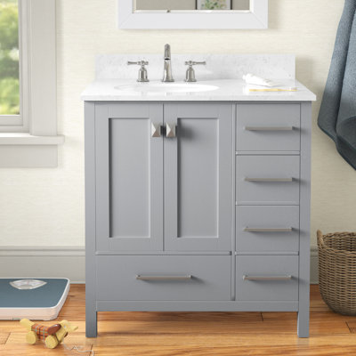 Irene 32'' Single Bathroom Vanity with Engineered Marble Top