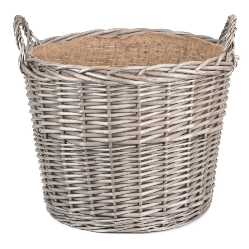 Martha Wicker Lined Log Basket Carrier