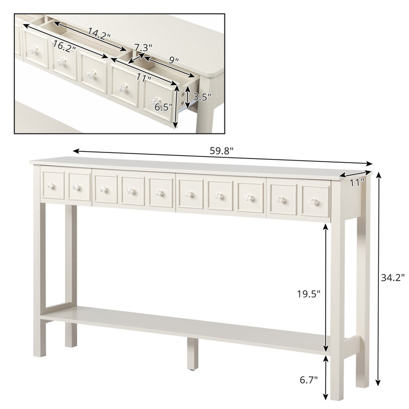 Console 60,03 po, Beige