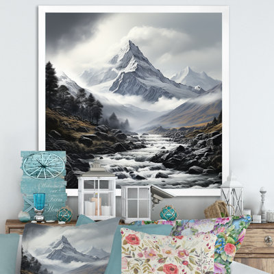 Monochrome Alpine Mountains Swiss Peaks II - Fruits Wall Art