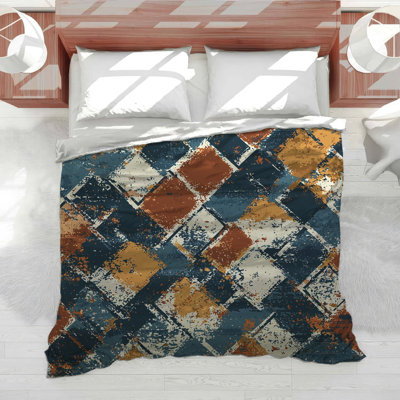 Édredon à motif rétro de style rétro Mid Century Modern