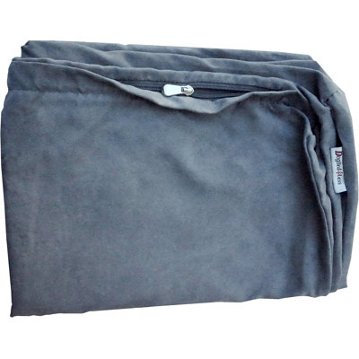 Dogbed4less 47x29x4 Inch Extra Large Gray Suede Jean Cotton External Zipper Duvet Cover For Pet Bed - Replacement Cover Only