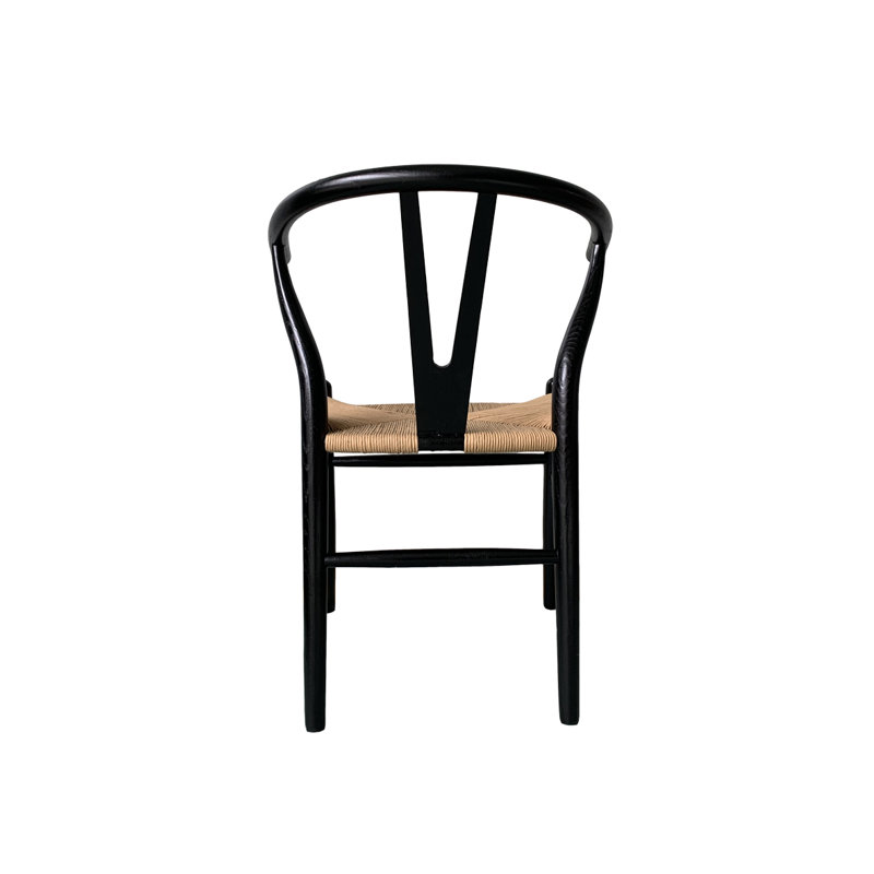 Albarado Solid Wood Side Chair, Black/Natural