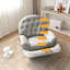 Canapé inclinable électrique moderne - Cuir gris clair rayé de chat