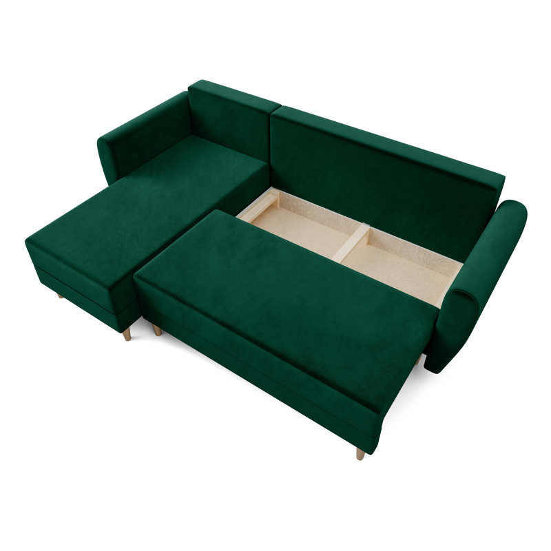 Staffon 3 Seater Corner Sofa , Left -sided, Dark green - Itaka10