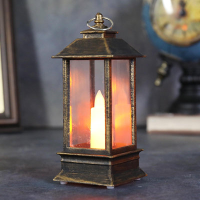 Décoration de Noël lanterne à vent à DEL avec veilleuse de Noël