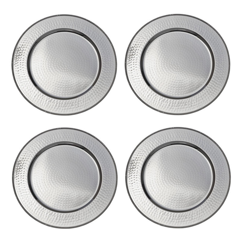 Charger Plates, Set Of 4, Stainless