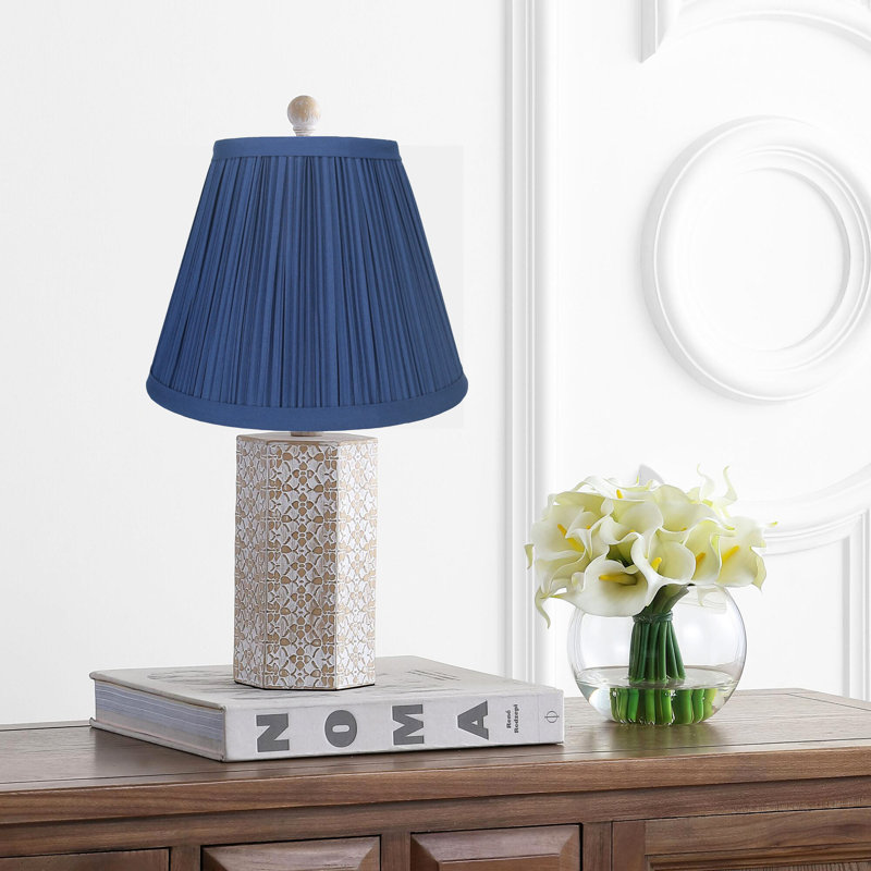 7'' H x 9'' W Silk Empire Lamp Shade, Navy Blue