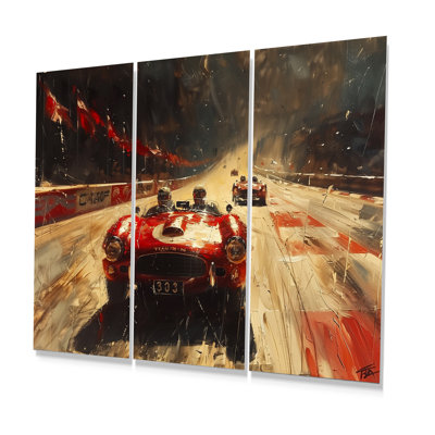 «Vintage Muscle Car At The Track IV - Race Tracks», ensemble d'art mural