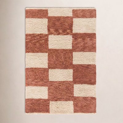 Anemone Hand-Tufted Checkered Shag Rug