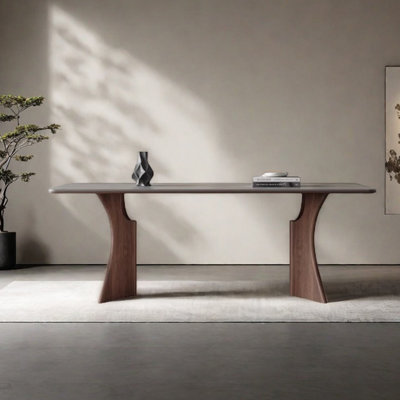 Unique sintered stone ash dining table