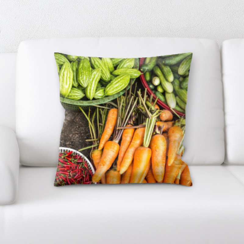 Appetizing Food Microsuede Reversible Throw Pillow