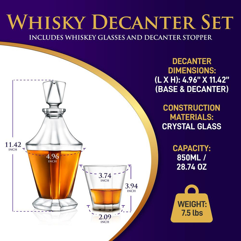 Ensemble de carafe à whisky 5 pièces Filias