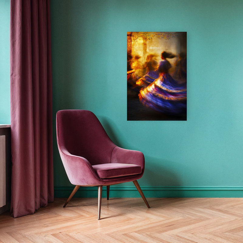 «Vibrant Dancers Spinning Colorful Dreamy Ethereal», art mural, H 36 po x l 24 po