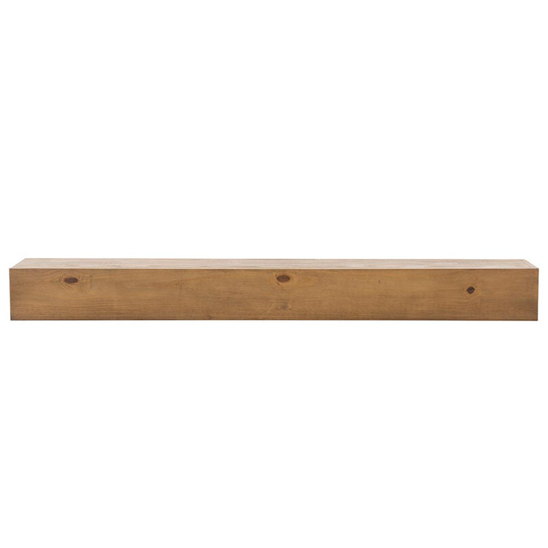 Floating Wood Fireplace Mantel Shelf with Hidden Storage Compartments, 72, Mocha