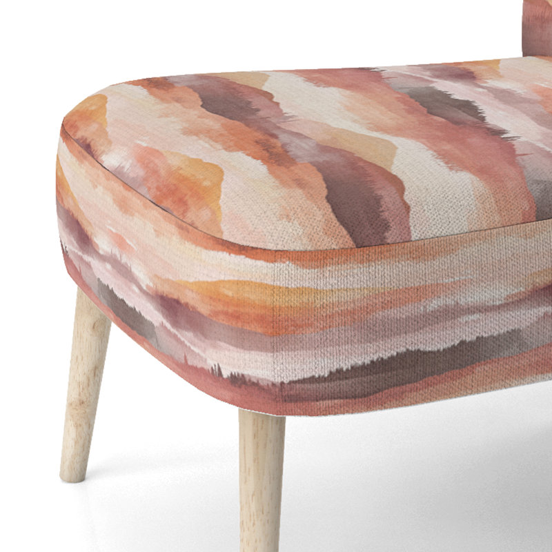 Chaise rembourrée Boho - Chaise d'appoint rose horizon chaud, Chaise d'appoint sans accoudoirs