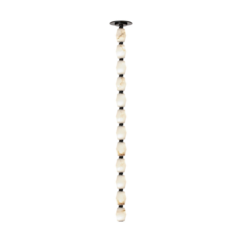 Sean Lavin Collier 36 Pendant in Polished Nickel with Alabaster shade, Bronze, 3000K