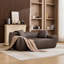 Causeuse surdimensionnée en similicuir 2 places avec coussins décoratifs-133015836