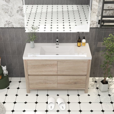 Meuble-lavabo simple 47,25 po avec plateau en acrylique Brandine