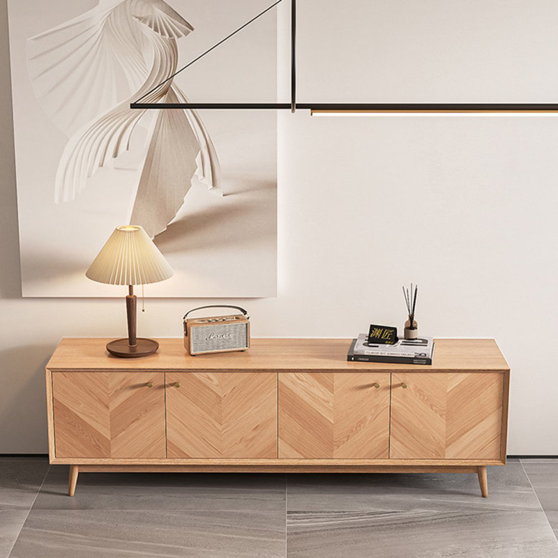Meuble télé Modern Burlywood, H 21,65 po x L 62,99 po x l 15,75 po